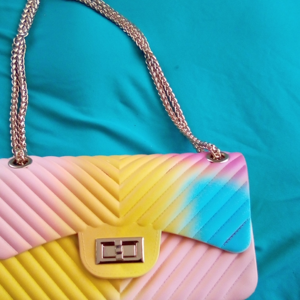 A rainbow purse